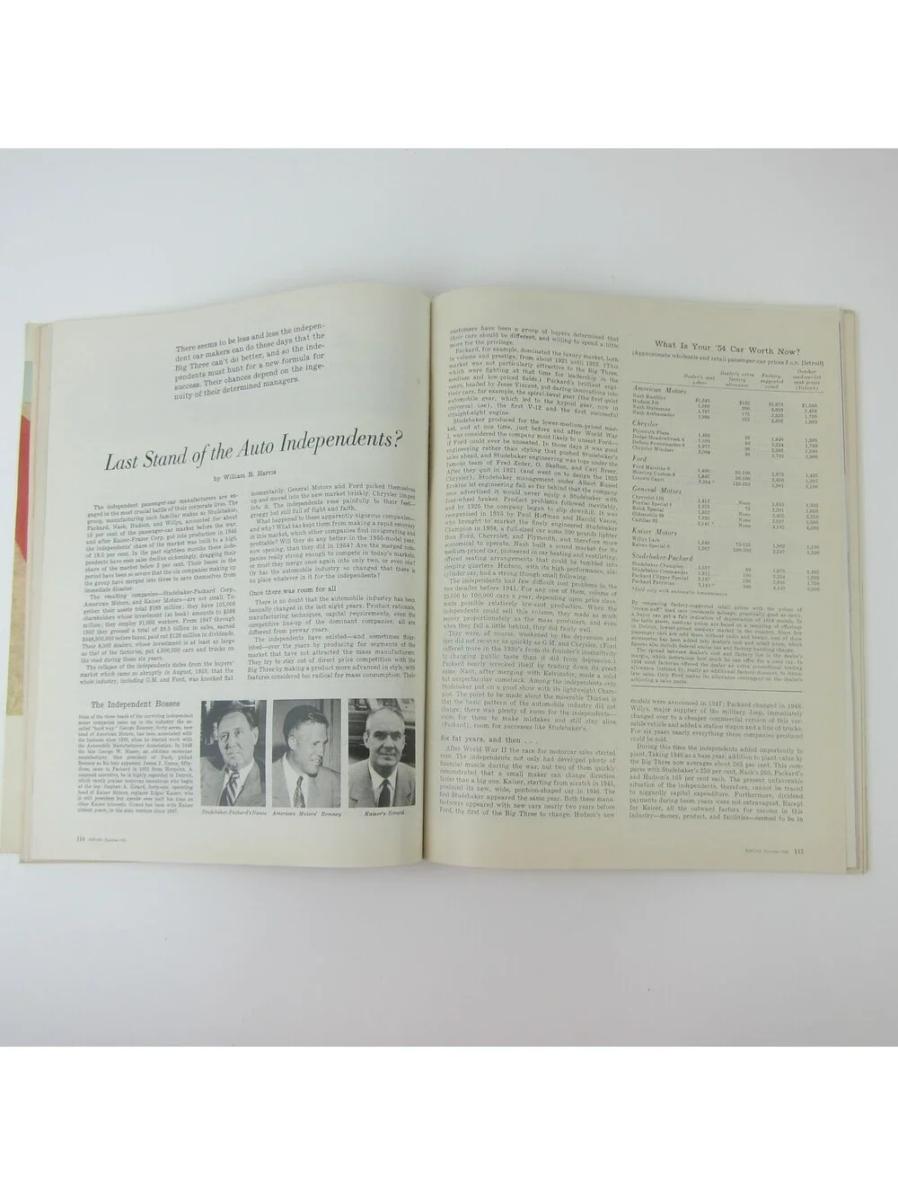 Vintage FORTUNE Magazine December 1954 Wilson Burlington Mills Auto Independents